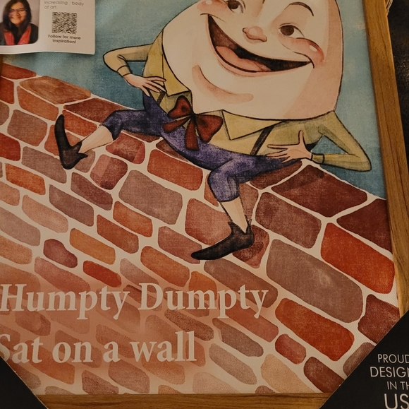 RARE: Humpty Dumpty Sat On A Wall Art - Picture 3 of 4